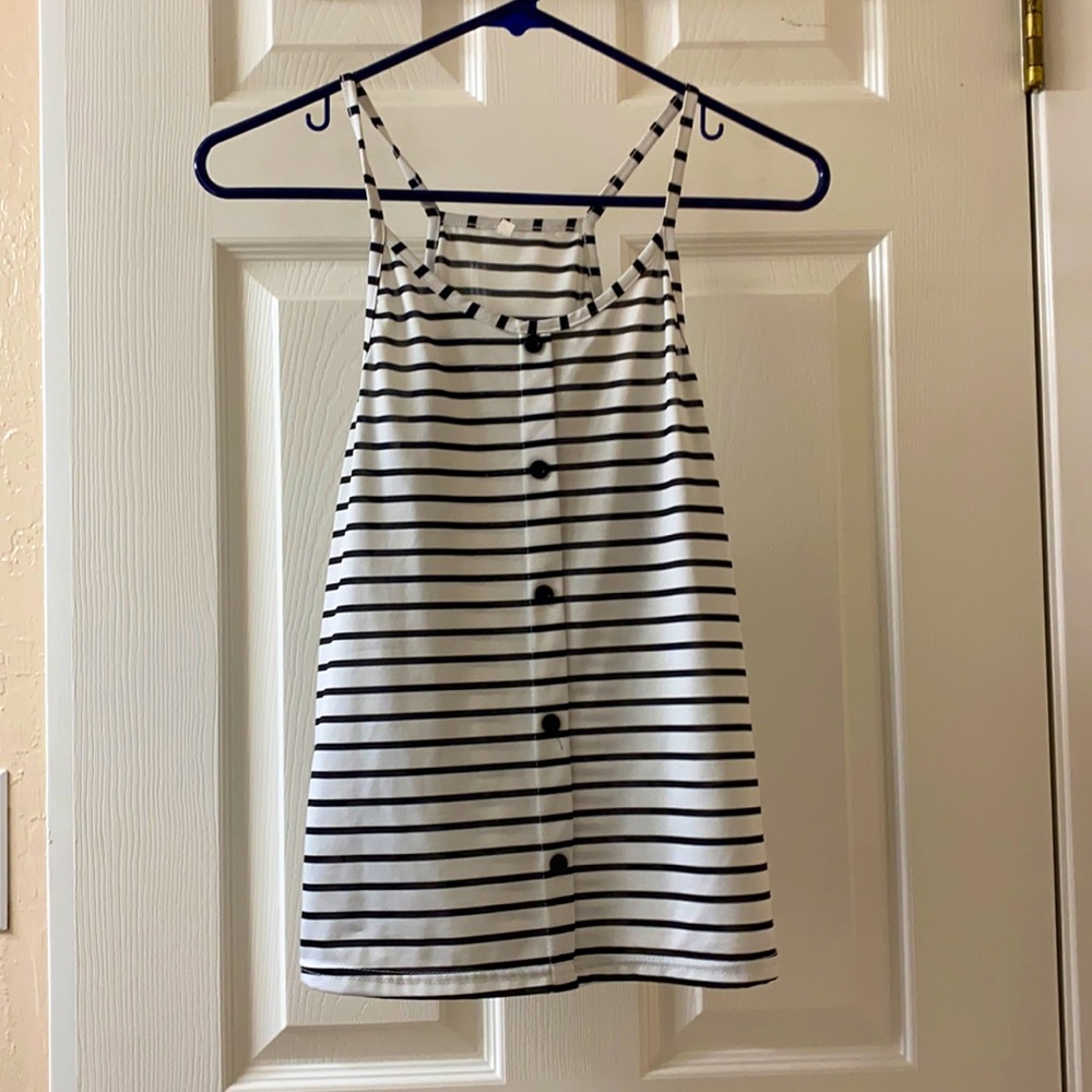 Black and white striped racer back